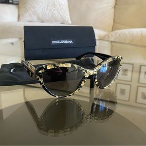 Dolce & Gabbana Gold Foil Cateye Sunglasses